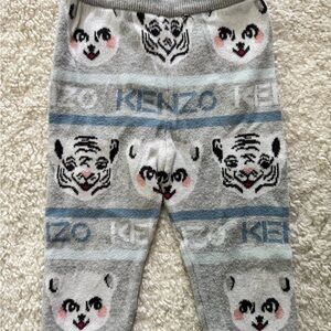 Kenzo Kids Gray and Blue Tiger Print Pants